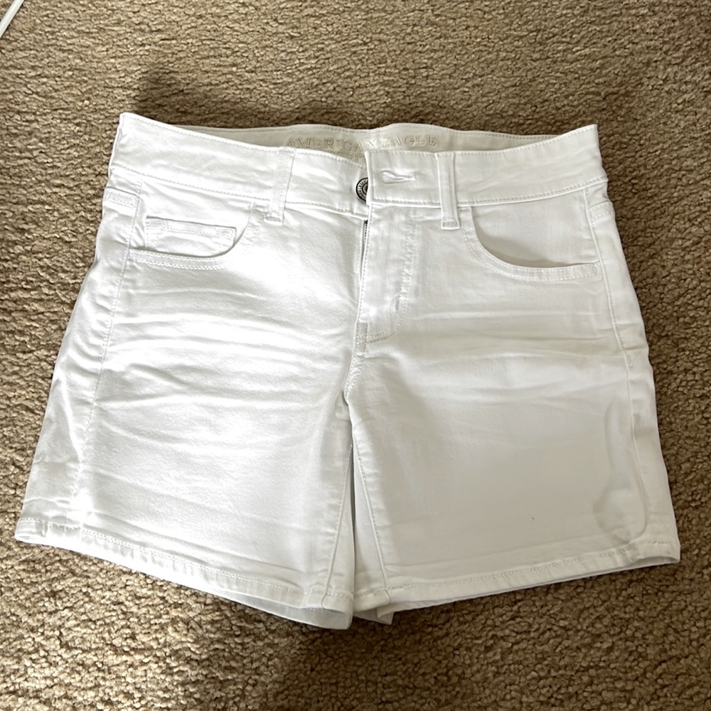 White AE midi shorts